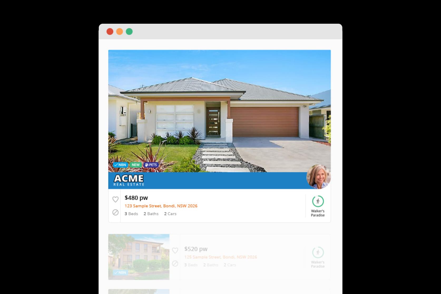 Your property ad at the top of the search